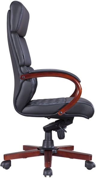 Кресло руководителя Everprof President Wood экокожа Черный 