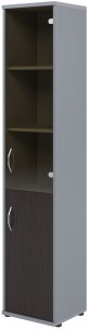 Шкаф колонка комбинированная СУ-1.2(R) Венге/Металлик 406*365*1975