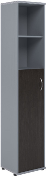 Шкаф колонка с глухой средней дверью СУ-1.6(L) Венге/Металлик 406*365*1975